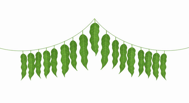 Traditional Indian Mango Leaves Toran Garland Decoration