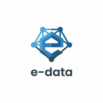 A modern logo depicting a network of connected nodes, symbolizing data solutions and technology, ideal for IT companies, digital services, or data management firms.