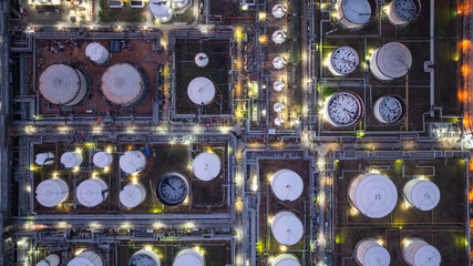 Aerial view industrial storage tank oil and gas chemical, Global fuel supply oil and gas,...