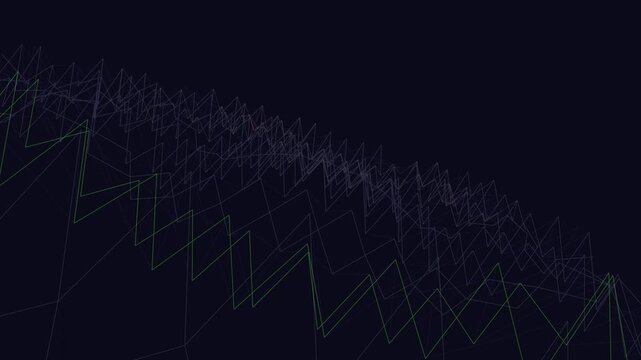 Abstract Wireframe Mountain Landscape Animation