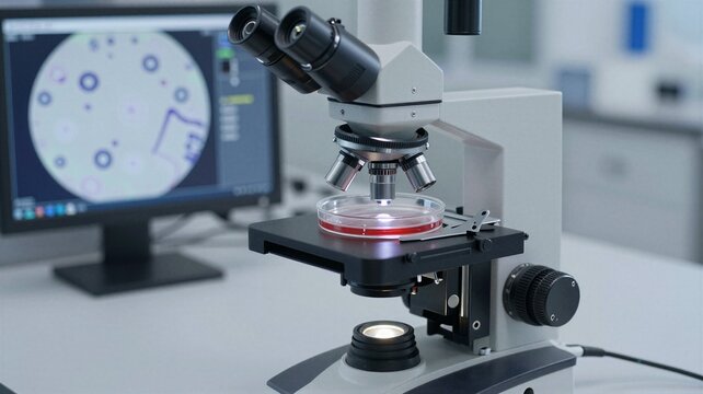 Inverted Microscope with Culture Dish