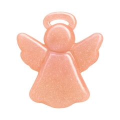 Fototapeta premium PNG Glittery pink angel charm