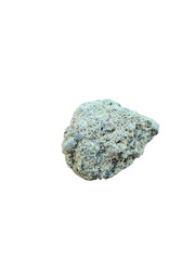 Fototapeta premium Transparent PNG: High-Detail Igneous Rock Specimen with Vesicular Texture. Macro photography capturing the rugged grey and black mineral composition of a volcanic stone