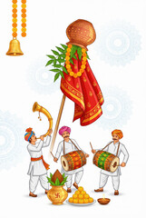 Naklejka premium Traditional Gudi Padwa Celebration Banner with Cultural Elements