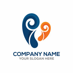 Fototapeta premium A unique logo design featuring fluid shapes and warm colors. The image embodies themes of connection, conversation, and emotional engagement, ideal for a brand identity.