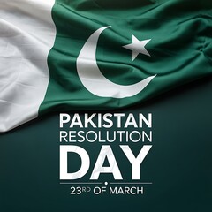 Fototapeta premium Pakistan resolution day celebration with flag on march 23rd