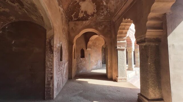 Symmetrical stone corridors and arched galleries inside the historic Gol Bawdi stepwell.
Capturing the magnificent architectural depth and ancient water conservation system of Farrukh Siyar's reign