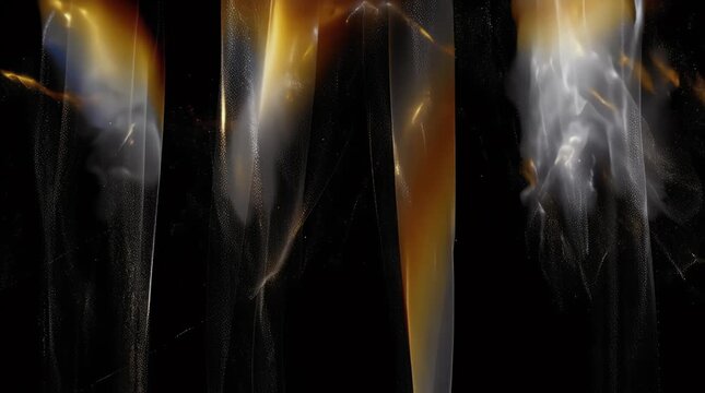 Abstract flowing ribbons of gold bronze and silver shimmer against a dark background elegant textures for luxury branding website design or creative overlays