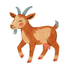 Fototapeta premium PNG Playful goat illustration PNG