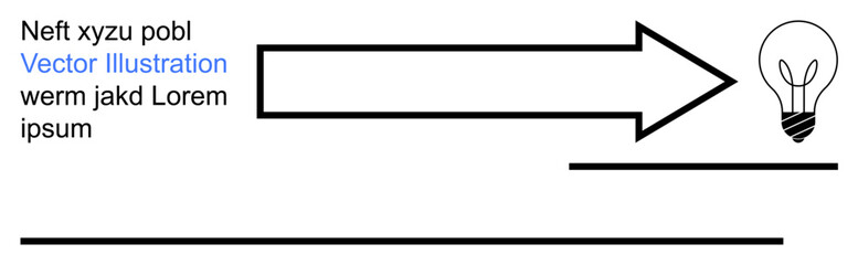Innovation, problem solving, idea generation, creative solutions, direction, brainstorming. Arrow pointing towards a light bulb. Innovation and problem solving concepts for creativity and progress © robu_s