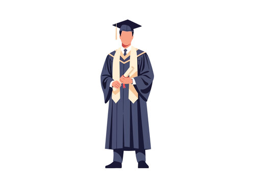 A young man in graduation attire.