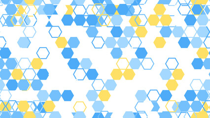 pattern hex horizontal Hexagonal Pattern Vector Illustration with Blue and Yellow Geometric Shapes for Design Projects