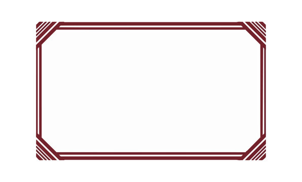 Elegant frame design with maroon borders and white interior