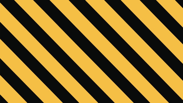 Yellow and black diagonal hazard warning stripes background vector illustration featuring industrial safety caution lines for construction and security zones.