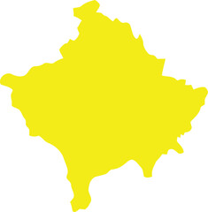 Geographical outline map of kosovo highlighted in bright yellow Vector