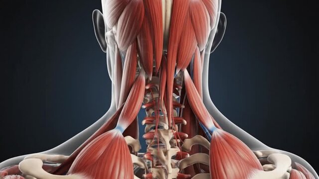 Anatomical Animation of Head and Neck Muscles Skeleton and Vessels