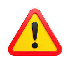 Red bordered yellow triangle with black exclamation mark symbol isolated on a transparent background 1