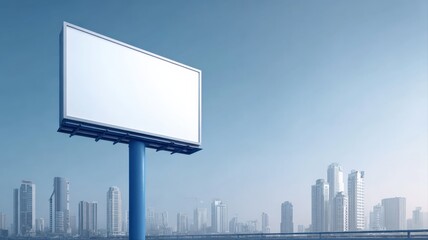 Fototapeta premium Blank Billboard Mockup Against a Skyline, Perfect for Advertising Campaigns and Marketing Presentations