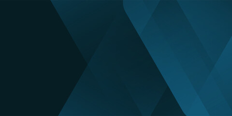 Obraz premium Blue modern abstract wide banner with geometric shapes.