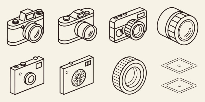 a collection of camera icons Vector