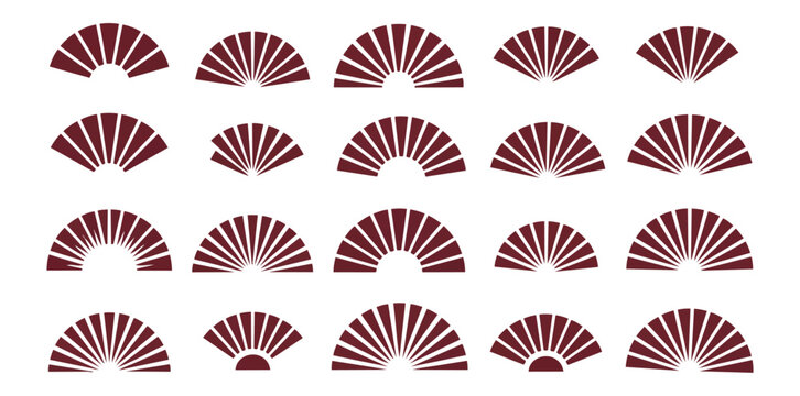 Abstract fan pattern repeating background design