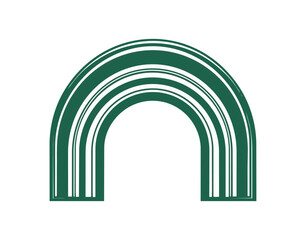 Fototapeta premium Abstract green and white arch on black background design