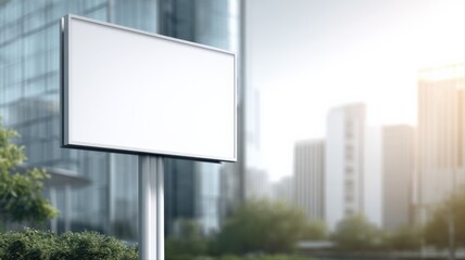 Fototapeta premium Blank Billboard Mockup in Urban Setting for Advertising, Marketing Campaigns and Promotional Media