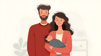 Obraz premium family with newborn baby