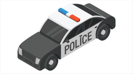Isometric view of a modern black and white police patrol car Vector © MD ABDUL MOMIN