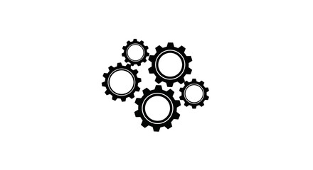Fototapeta premium Interlocking Gears Symbolizing Teamwork and Mechanical Processes in Black and White.