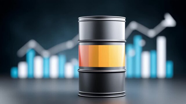 Oil barrel price chart showing energy transition and renewable impact with fluctuating trends in emerging nations