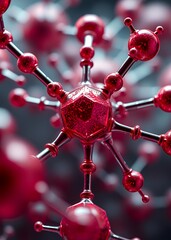 Molecular structure with interconnected hexagons and spheres science concept nanotechnology technology design nao abstract concept background modern symbol graphic brand business