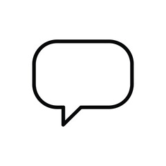 Fototapeta premium Simple black outline of a speech bubble isolated on a white background