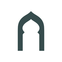 Fototapeta premium Dark Grey Islamic Arch Frame with Onion Dome Motif.eps