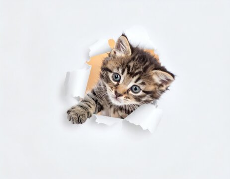 Anak kucing belang menggemaskan