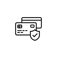 Secure credit cards with a shield icon for protection online