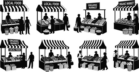 Stylized animal silhouettes with water reflections including ducks, geese, swans, horses, buffalo, and moose, showcasing symmetry, nature, and wildlife near aquatic habitats © MstAskina