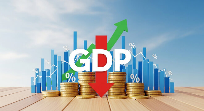 A graph showing gdp growth and decline