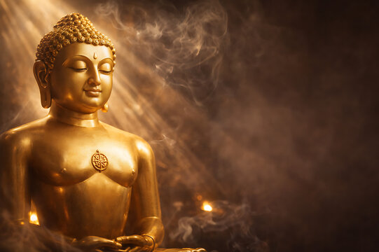 Tirthankar Lord Mahavir statue with golden aura celebrating Mahaveer Jayanti Jain festival spiritual devotion