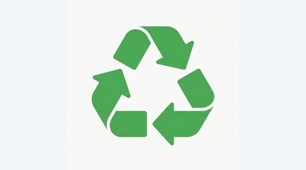 Obraz premium Minimalist flat illustration of recycling concept, simple recycling arrows.