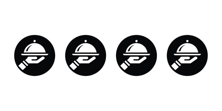 Food Server Icon Dinner Service Symbol Vector Design