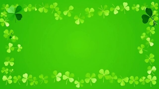Saint Patrick&rsquo;s Day Green Shamrock Background Animation