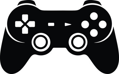 Black and white playstation game controller icon for gaming and entertainment purposes © s365a