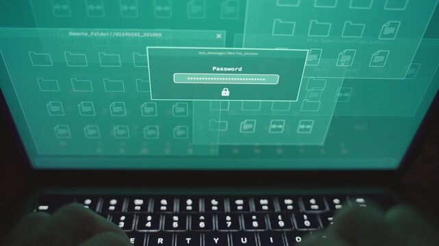 Entering incorrect password attempt to steal private data or information. Hacker or spy working on virus attack malware trying to gain access to server or remote computer but is denied access