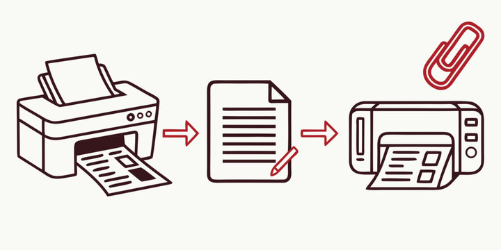 scanning and printing process Vector