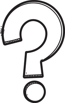 Question Mark Silhouette Vector, Inquiry and Thinking Icon Isolated Black Shape