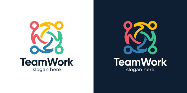 Creative community logo design. People family together human unity logo and team work design graphic vector illustration. Symbol, icon, creative.