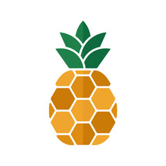 Obraz premium This vibrant image features a stylized pineapple incorporating a honeycomb pattern, symbolizing sweetness, tropical vibes, and refreshing fruit flavors for various uses.