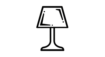 Obraz premium Simple Line Drawing of a Classic Table Lamp.