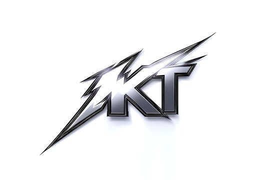 A stylized logo featuring the letters KT with a lightning bolt design on a white background